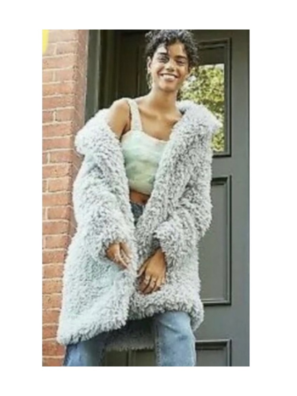 Women’s Plush Teddy Coat - Light Gray Sherpa size xs NWT - Picture 2 of 6